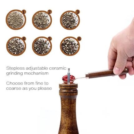 Salt and Pepper Mills, Solid Wood Pepper Mill