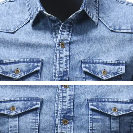 Men's Fashion Patchwork Denim Shirt