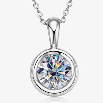 2 Carat Moissanite 925 Sterling Silver Necklace