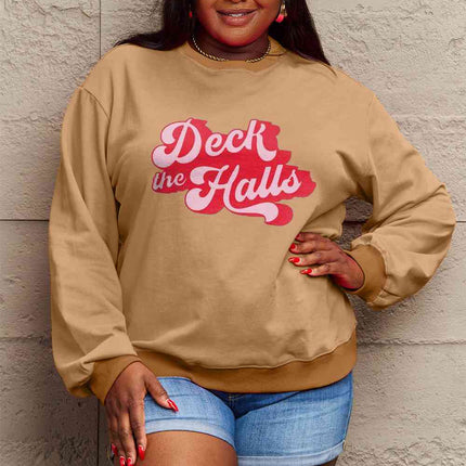 Simply Love Full Size DECK THE HALLS Graphic Sweatshirt