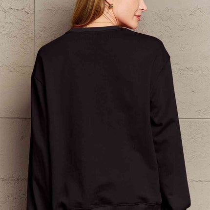 Simply Love Full Size MEET ME AT MIDNIGHT Graphic Round Neck Sweatshirt