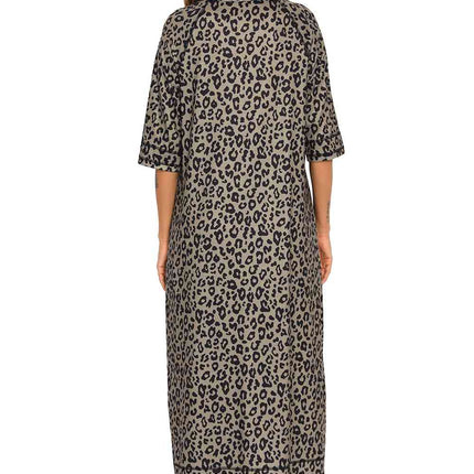 Printed Slit Night Dress with Pockets