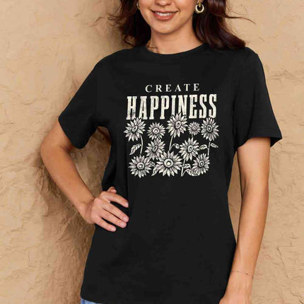 Simply Love Full Size CREATE HAPPINESS Graphic Cotton T-Shirt