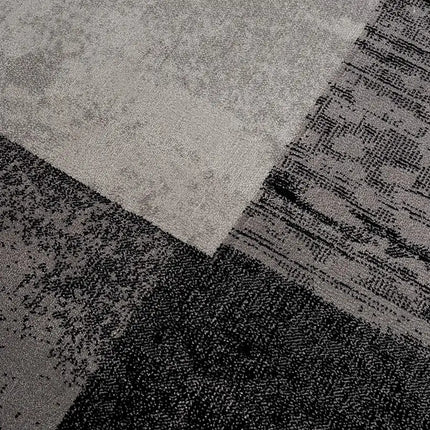 7' X 9' Gray Geometric Blocks Area Rug