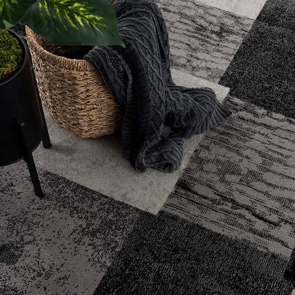 7' X 9' Gray Geometric Blocks Area Rug