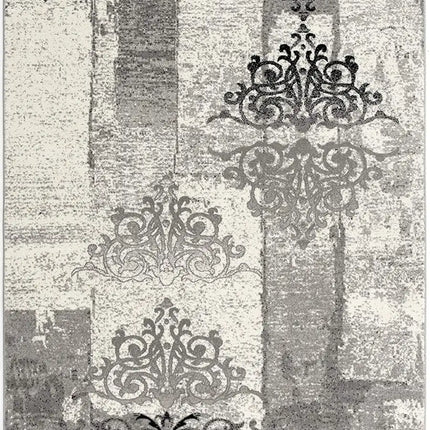7' X 9' Gray Faded Filigree Pattern Area Rug