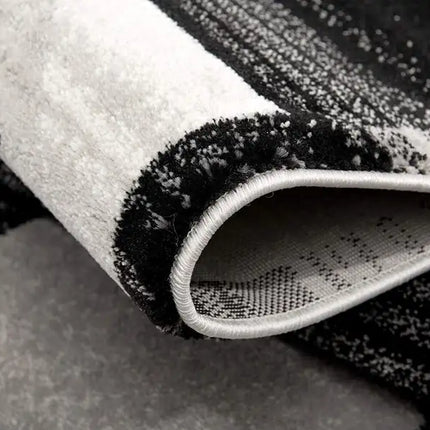 7' X 9' Gray Blocks And Rings Area Rug