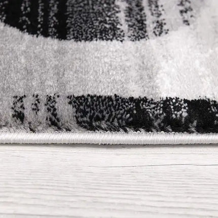 7' X 9' Gray Blocks And Rings Area Rug