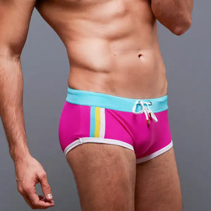 Bañador tipo bóxer con cintura ancha y bloques de color para hombre 