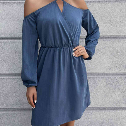 Cold-Shoulder Crisscross Mini Dress