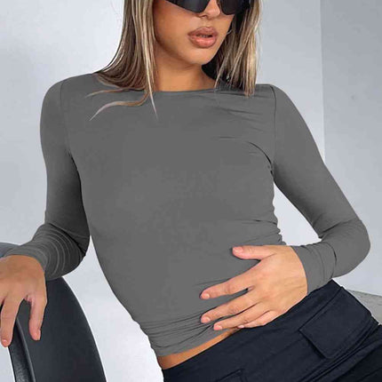 Round Neck Long-Sleeve Top