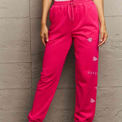 Simply Love Simply Love Full Size Drawstring BUTTERFLY Graphic Long Sweatpants