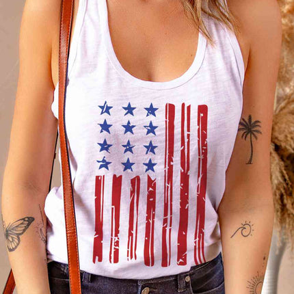 US Flag Graphic Scoop Neck Tank