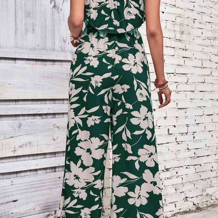 Floral Strapless Wide Leg Jumpsuit