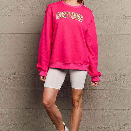 Simply Love Full Size COZY VIBES Graphic Sweatshirt - Vickie Lynn's