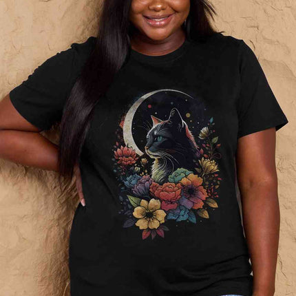 Simply Love Full Size Cat Graphic Cotton Tee