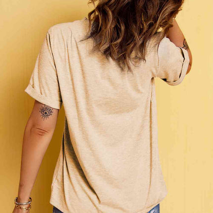 MAMA Leopard Graphic Round Neck Tee