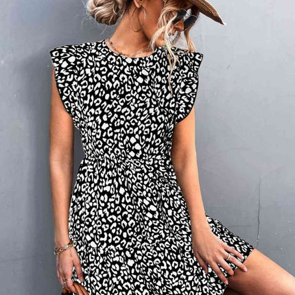 Leopard Round Neck Mini Dress
