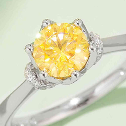 1 Carat Moissanite Contrast 925 Sterling Silver Ring