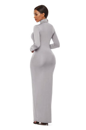 Mock Neck Long Sleeve Maxi Slim Dress - Vickie Lynn's