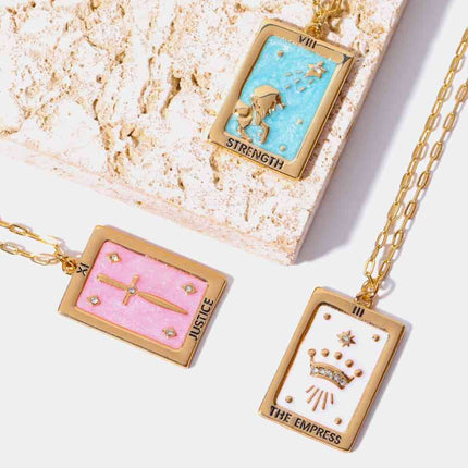 Tarot Card Pendant Copper Necklace