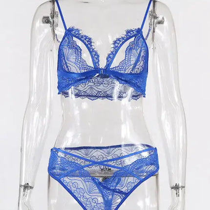 Conjunto de lencería sexy de encaje transpirable para mujer 