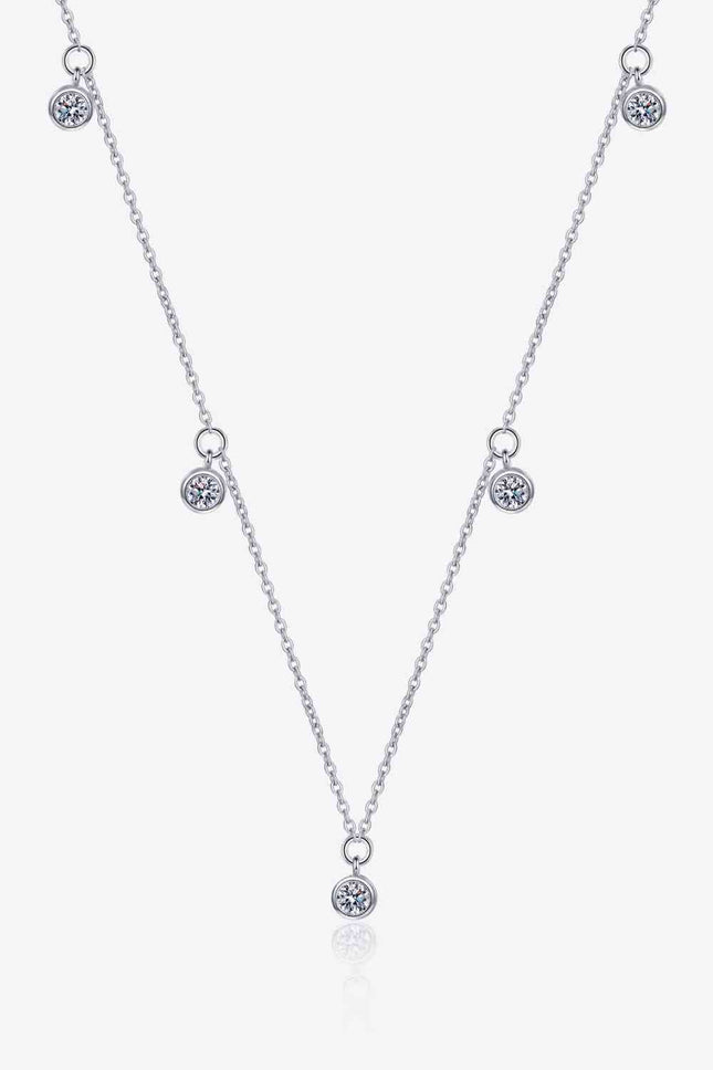 Moissanite Rhodium-Plated Necklace