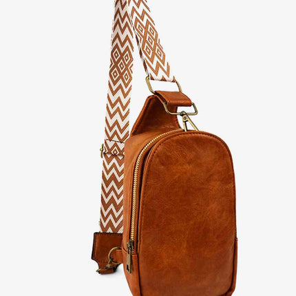 Random Pattern Adjustable Strap PU Leather Sling Bag - Vickie Lynn's