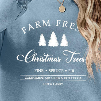 Graphic Round Neck Dropped Shoulder Sweatshirt