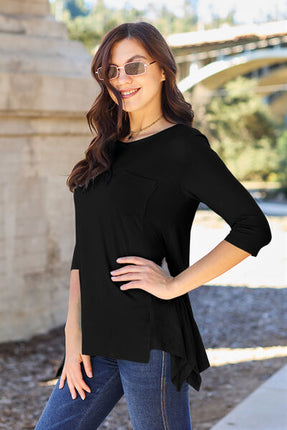 Basic Bae Full Size Round Neck Pocketed T-Shirt - Vickie Lynn's