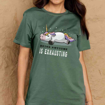 Simply Love Full Size BEING AWESOME IS EXHAUSTING Graphic Cotton Tee