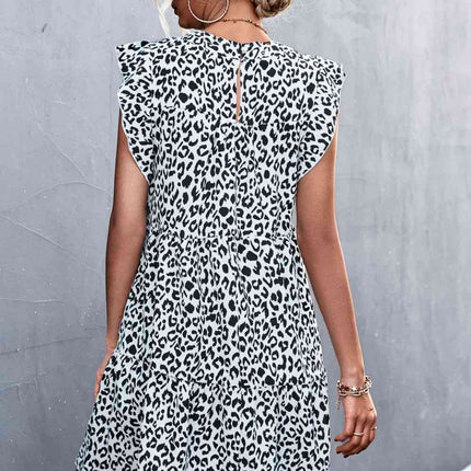 Leopard Round Neck Mini Dress