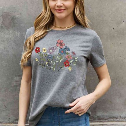 Simply Love Simply Love Full Size Flower Graphic Cotton Tee