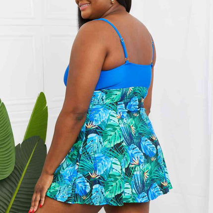 Marina West Swim Full Size Sail With Me V-Neck Swim Dress in Blue