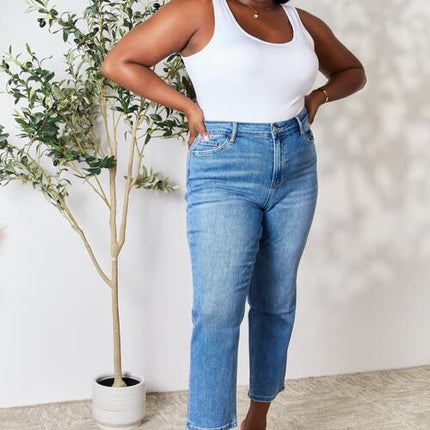 BAYEAS Full Size High Waist Straight Jeans