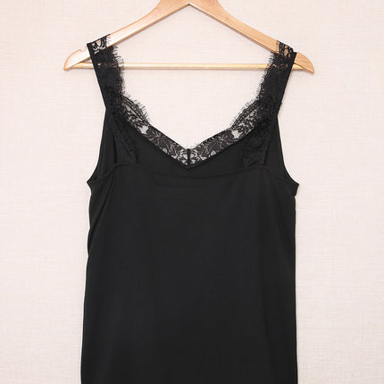 Lace Detail Wide Strap Tank