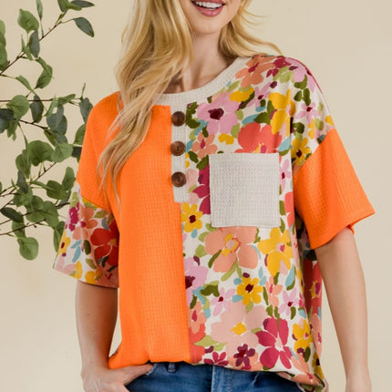 Celeste Full Size Floral Short Sleeve T-Shirt