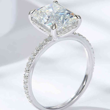 4 Carat Moissanite 4-Prong Side Stone Ring