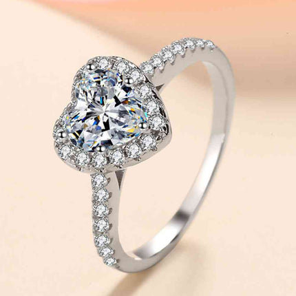 1 Carat Moissanite Heart-Shaped Ring