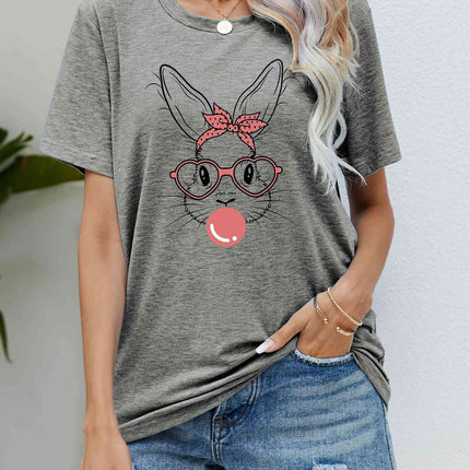 Easter Bunny Graphic Round Neck T-Shirt