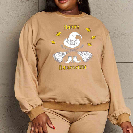 Simply Love Full Size HAPPY HALLOWEEN Graphic Sweatshirt