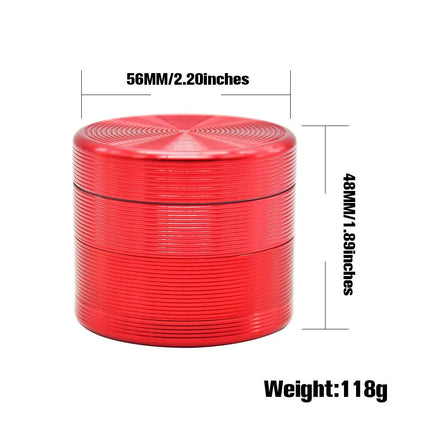 56mm 4 Layer Aluminium Alloy Herb Grinder (4 Colors)