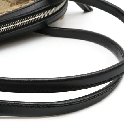 Gucci Gg Canvas Twins Mini Boston Bag Leather Khaki