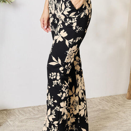 Heimish Full Size High Waist Floral Flare Pants