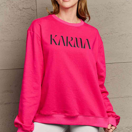 Simply Love Full Size KARMA Graphic Sweatshirt