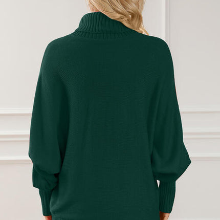 Merry Letter Embroidered High Neck Sweater - Vickie Lynn's
