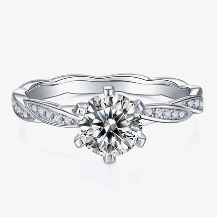 1 Carat Moissanite 925 Sterling Silver Ring