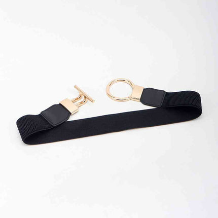 Circle Shape Buckle Zinc Alloy Buckle PU Leather Belt