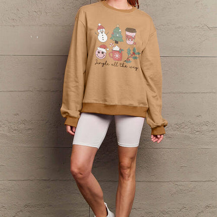 Simply Love Full Size JINGLE ALL THE WAY Long Sleeve Sweatshirt