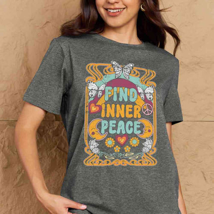 Simply Love Full Size FIND INNER PEACE Graphic Cotton T-Shirt